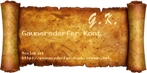 Gaunersdorfer Kont névjegykártya